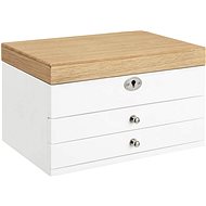 Houseland Jewellery box Lara white-brown - Jewellery Box