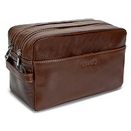Valmio Trip-1052 Brown leather cosmetic bag - Make-up Bag