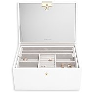 STACKERS Jewelry box with mirror Luxury Classic White, white - Jewellery Box