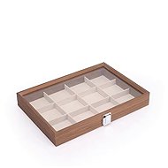 Colektio Jewellery case with glass lid - 12 compartments - Jewellery Box