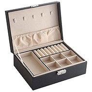 Verk 01788 Designová šperkovnice 23 × 17 × 9 cm, černá - Jewellery Box
