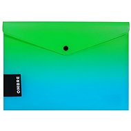 KARTON P+P OMBRE notebook with button A4, green - Document Folder