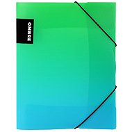 P+P OMBRE cardboard folder with rubber A4 PP, green - Document Folder