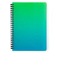 CARDBOARD P+P OMBRE Twin wire pad A5 PP green - Notepad