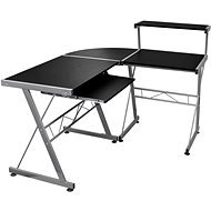 SHUMEE Rohový počítačový stôl čierny 132 × 112 × 99 cm kompozitné drevo - Písací stôl