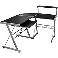 SHUMEE Corner computer desk black 132 × 112 × 99 cm composite wood - Writing Desk