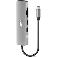 PORT CONNECT USB-C 1× 4K Dockingstation, 6-in-1, silbern - Dockingstation