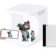 PULUZ foldable portable 550LM photo light + photo booth kit (2 background colours), 20cm - Camera Accessory