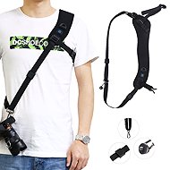 PULUZ Quick-Release Anti-Slip Soft Pad Nylon Breathable Curved Camera Strap with Metal Hook for SLR - Camera Accessory