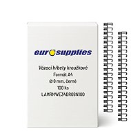 EUROSUPPLIES metal A4 (3/1") 8 mm black - pack 100 pcs - Binding Spine