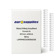 EUROSUPPLIES metal A4 (3/1") 8 mm silver - pack 100 pcs - Binding Spine