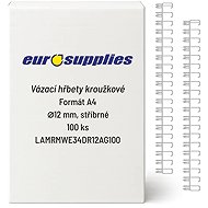EUROSUPPLIES kovový (3/1") 12.7 mm stříbrný - balení 100 ks - Binding Spine