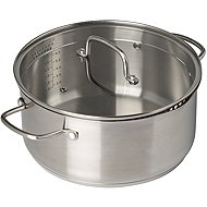 PYREX INFINITY Stainless Steel Casserole Dish with Glass Lid 4L 24cm - Casserole Pot