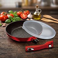 BERLINGERHAUS Pan with removable handle + lid Burgundy Metallic Line 24cm - Pan