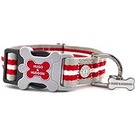 Hugo & Hudson red striped collar M - Dog Collar