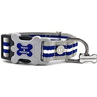Hugo & Hudson blue striped collar M - Dog Collar