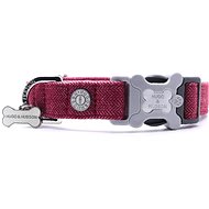 Hugo & Hudson collar red herringbone XS - Dog Collar