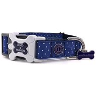 Hugo & Hudson denim collar with polka dots M - Dog Collar