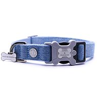 Hugo & Hudson blue herringbone collar S - Dog Collar
