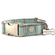 Hugo & Hudson collar tweed check blue S - Dog Collar