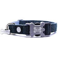 Hugo & Hudson collar green herringbone XS - Dog Collar