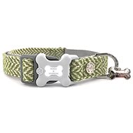 Hugo & Hudson collar green tweed herringbone L - Dog Collar
