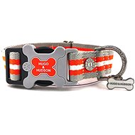 Hugo & Hudson orange striped collar M - Dog Collar