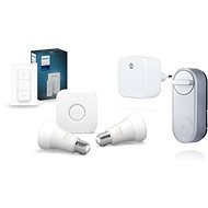 Philips Hue White und Color ambiance 9,5W E27 PMO 2er Pack Starterpaket + Philips Hue Dimmer Switch  - Set