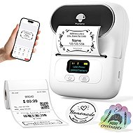 Phomemo M110, white + 320 pcs roll of labels, 40 × 20 mm - Label Printer