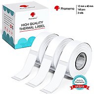 Phomemo Labels, White, 3 Rolls, 12 × 40 mm, 160pcs, for D30 - Paper Labels