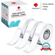 Phomemo Labels, White, 3 Rolls, 14 × 60mm, 110 pcs, for D30 - Paper Labels