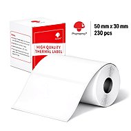 Phomemo Labels, White, 50 × 30 mm, 230pcs, for M110, M220, M221, E50Pro, E50Pro - Paper Labels