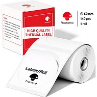 Phomemo Round Labels, White, 50 × 50mm, 140pcs, for M110, M220, M221, E50Pro - Paper Labels