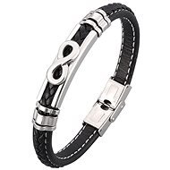 Leather infinity bracelet 20 cm- black - Bracelet