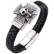 Leather bracelet 20,5 cm - cross/bow PD0276 - Bracelet