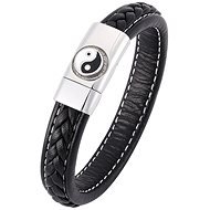 Leather bracelet 20,5 cm - Yin Yang PD0352 - Bracelet