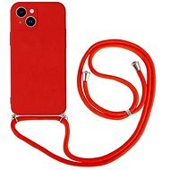 TopQ Kryt iPhone 14 červený so šnúrkou 84975 - Kryt na mobil
