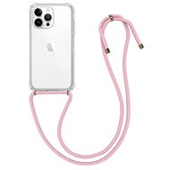 TopQ Kryt iPhone 14 Pro Max s růžovou šňůrkou průhledný 82597 - Phone Cover