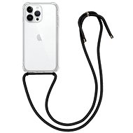TopQ Kryt iPhone 14 Pro Max s černou šňůrkou průhledný 82595 - Phone Cover