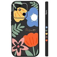 TopQ Kryt Xiaomi Redmi 10C Malované květy černý 94622 - Phone Cover
