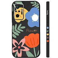 TopQ Kryt Xiaomi Redmi Note 10 Pro Malované květy černý 94561 - Phone Cover