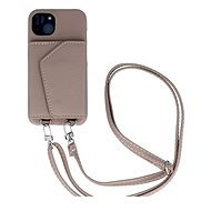 TopQ Kryt Wallet Leather iPhone 14 hnědý se šňůrkou 94619 - Phone Cover