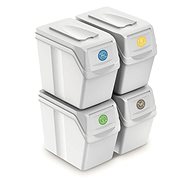 Prosperplast Set of 4 waste baskets SORTIBOX I white, volume 4 × 20L - Rubbish Bin