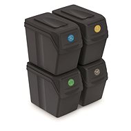 Prosperplast Set of 4 waste baskets SORTIBOX I anthracite, volume 4 × 20L - Rubbish Bin