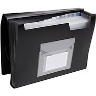 Q-CONNECT A4 with compartments and elastic band, black - Document Folders