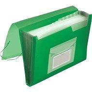 Q-CONNECT A4 with compartments and elastic band, transparent green - Document Folders