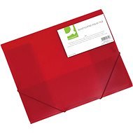 Q-CONNECT A4 mit Klappen und Gummiband, transparent rot - Dokumentenmappe
