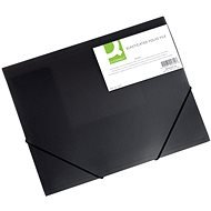 Q-CONNECT A4 s chlopňami a gumičkou, transparentne čierne - Dosky na dokumenty
