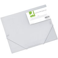 Q-CONNECT A4 with Flaps and Rubber Band, Transparent White - Document Folders