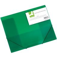 Q-CONNECT A4 with Flaps and Rubber Band, Transparent Green - Document Folders